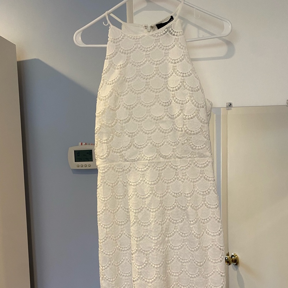 White never worn dress aqua size M.